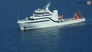 才在台海被趕  中國「同濟號」海洋調查船前進黃岩島