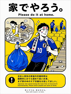 不滿日本男球迷世足賽清垃圾獲美名　日女喊話：請在家裡做