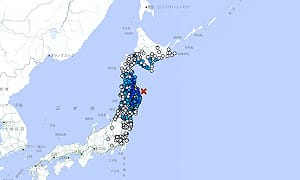 日本岩手縣近海6.1強震 青森、岩手劇烈搖晃最大震度5弱