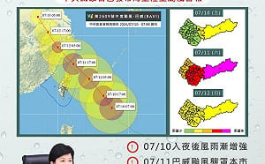 台中11日雨量恐破300毫米 中市府提醒市民務必提高警覺 