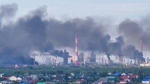 (影) 俄60能源要點七月遭打擊! 多地油庫陷入火海 民眾搶油爆群毆