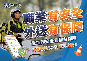 《外送專法》明上路 四大部會完成相關7項配套法規同步施行  