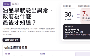 一站看完致癌油事件與漏洞   台灣前進上架「油此可知」專區    