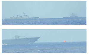 首見！中國軍艦在日本專屬經濟區沖之鳥西南180公里位置實彈射擊
