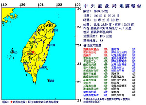 22:20阿里山規模5.5地震 高鐵3班車一度暫停