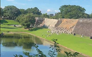 （影）熊本強震》4.8萬戶停電  熊本城外牆坍塌但無旅客受傷 商場爆炸暫不知傷亡