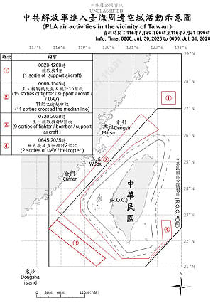 中共36機艦擾台！22架次越中線 國防部：殲-16、轟-6再現蹤