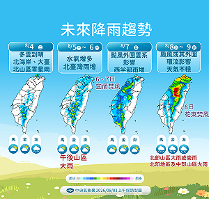 一圖看懂白海豚最新影響！氣象署示警：週末北部山區恐迎豪雨