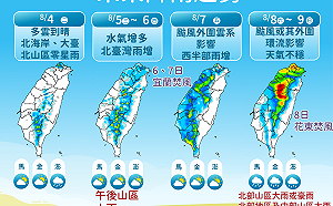 一圖看懂白海豚最新影響！氣象署示警：週末北部山區恐迎豪雨