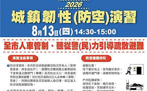 城鎮韌性演習將登場  北市警籲民眾先截圖保存防空避難設施位置