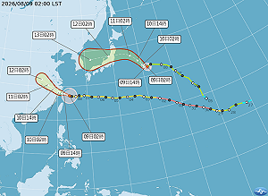 白海豚暴風圈掠北部海面 竹苗慎防大豪雨