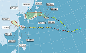 白海豚暴風圈掠北部海面 竹苗慎防大豪雨