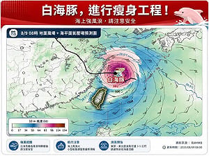 白海豚「瘦身」今下半天轉輕颱！最快周一清晨解除海警