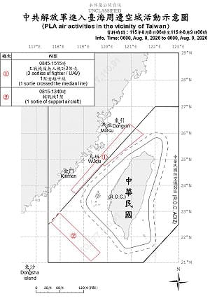 颱風天4架次共機擾台 2架越中線闖空域