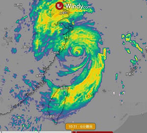 白海豚颱風挾強對流！風雨不亞於暴風圈侵襲 晚間登陸浙江雨區南移