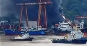 福建寧德船廠爆炸12傷! 疑維修船底漏油 「突然間就炸了」