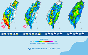 明天雨更大！「西南風＋低壓帶」接力襲台 未來一週降雨趨勢一圖看