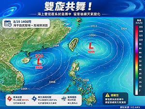 雙旋共舞！熱帶擾動朝台灣移動 專家示警「這4天」雨最大