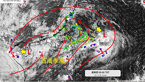 中南部要注意！「低壓帶＋西南風」水氣輸送不間斷　氣象專家提醒嚴防豪雨到下周一