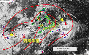 中南部要注意！「低壓帶＋西南風」水氣輸送不間斷　氣象專家提醒嚴防豪雨到下周一