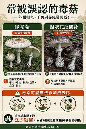 高雄一家3口誤食野菇送醫　衛生局籲勿採食雨後野菇