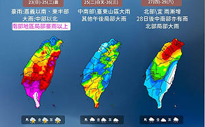 屏東萬丹雨量逼近300毫米！南部雨勢「紫到發白」　明起雨區東擴