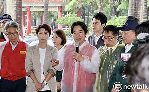 賴總統視察永康崑大周邊淹水　黃偉哲提治水改善計畫獲中央支持