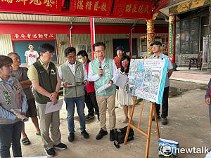 郭國文率財委會考察建設  爭取破10億治水經費  宣布南科跨溪大橋明年第三季開工