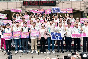 雙蔡加持！何欣純辦妥市長登記 蔡英文任榮譽主委 蔡其昌接主委