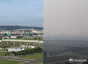 台中空品亮紅燈 整天天空灰濛濛