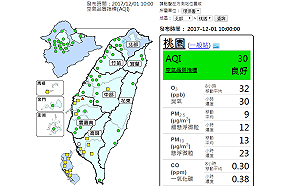 空品有望轉好！東北風續吹 今晨北台一片綠