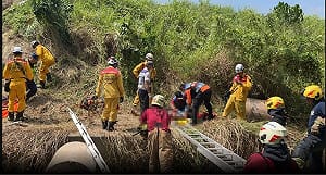 國3台南關廟段大貨車衝落邊坡　駕駛命危
