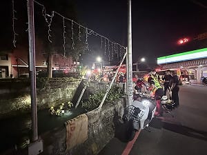 台中豐原騎士掉落角潭路圳溝  送醫不治