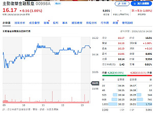 32 檔主動ETF比一輪 00998A 為何成為抗跌冠軍？