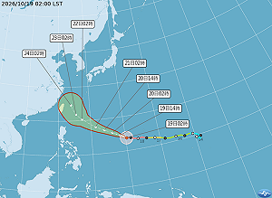 今日夜溫差大、迎風面有雨！強颱「薔琵」路徑北修  週六掠過台灣北部海面