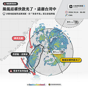 薔琵颱風差1公里登陸南方澳！東北角打轉一夜結構快散光 最快17:30解陸警