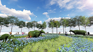 清水「福牛」鰲峰花海   台灣牛精神繽紛展現