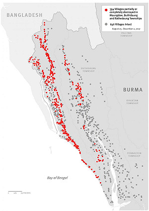 緬甸10月焚毀40羅興亞村落 衛星影像無所遁形