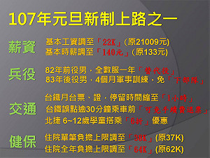 元旦新政》107年新規上路 薪資兵役健保樣樣來