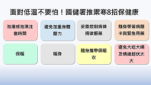 面對低溫不要怕！國健署推禦寒8招保健康