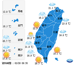初五晚間冷氣團南下 南來北往溫差大