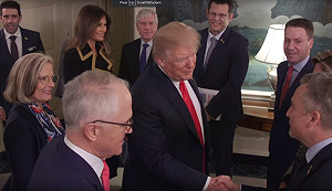 川普盛情接待澳總理 媒體稱友誼大秀