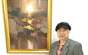 呂秀蓮、林洋港都收藏了他的畫了 聽障畫家曾榮三開個展