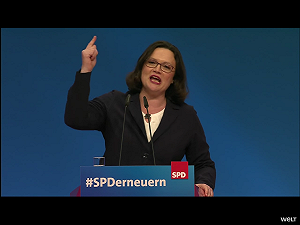 德社民黨選出首位女黨魁  將在梅克爾大聯合政府共同執政