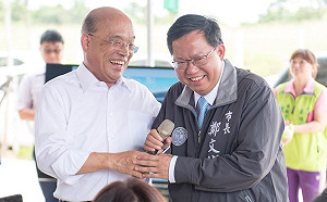 跨縣市解決污水問題  蘇貞昌讚鄭文燦：將來一定是行政院長