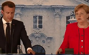 梅克爾會馬克宏  同意設歐元區共同預算防歐盟解體