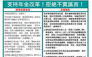 打假！謠傳年金改革6大變更  政院澄清說明