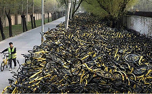 廢棄共享單車佔街頭 深圳將限制腳踏車數量