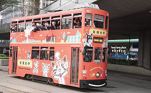 花博吉祥物石虎前進香港  叮叮車上彩繪現身