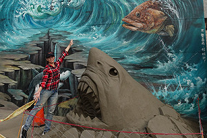 沙雕加3D彩繪 台南漁村湧遊客